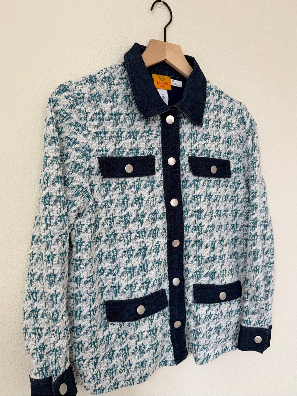 Ruby Rd. Petite Twill and denim details jacket. Vintage - Picture 2 of 11